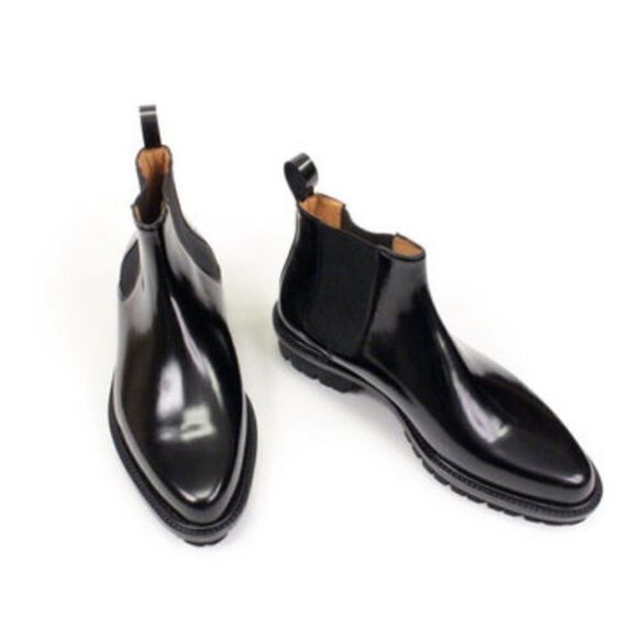 Creatures of Comfort Black Patent Leather Ankle Pull On Moto Boots - Picture 2 of 16